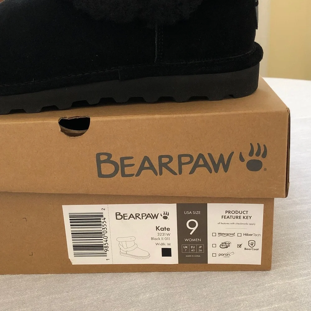 Black Suede Shearling Short Boot - Brand Unknown